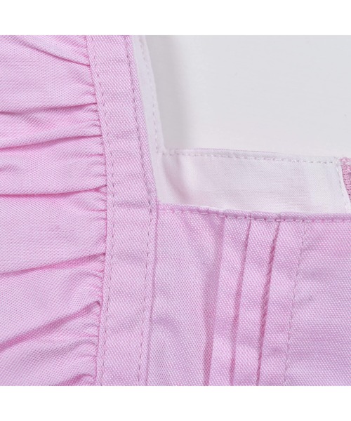 BeBe(ベベ)の「BeBe/コットンシャンブレー袖フリルワンピースベビー(80~90cm)(ワンピース・キッズ・イエロー/ピンク・80/90)」の13枚目の写真