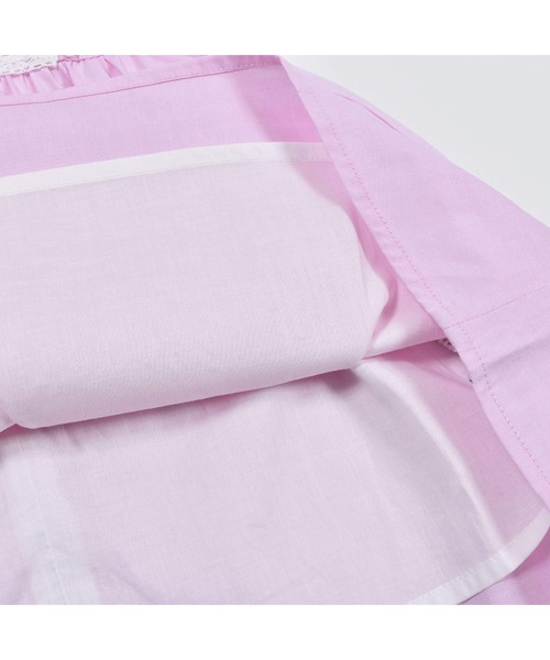 BeBe(ベベ)の「BeBe/コットンシャンブレー袖フリルワンピースベビー(80~90cm)(ワンピース・キッズ・イエロー/ピンク・80/90)」の8枚目の写真
