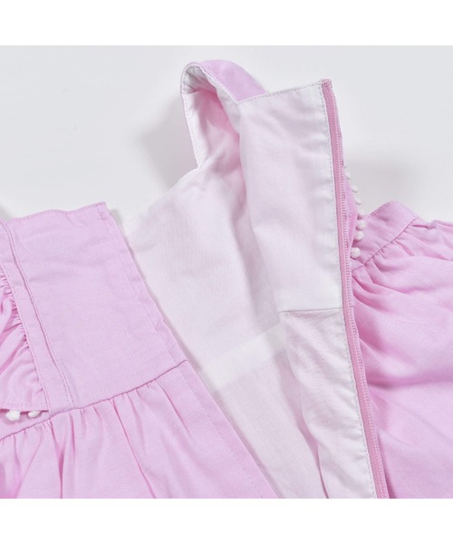 BeBe(ベベ)の「BeBe/コットンシャンブレー袖フリルワンピースベビー(80~90cm)(ワンピース・キッズ・イエロー/ピンク・80/90)」の11枚目の写真