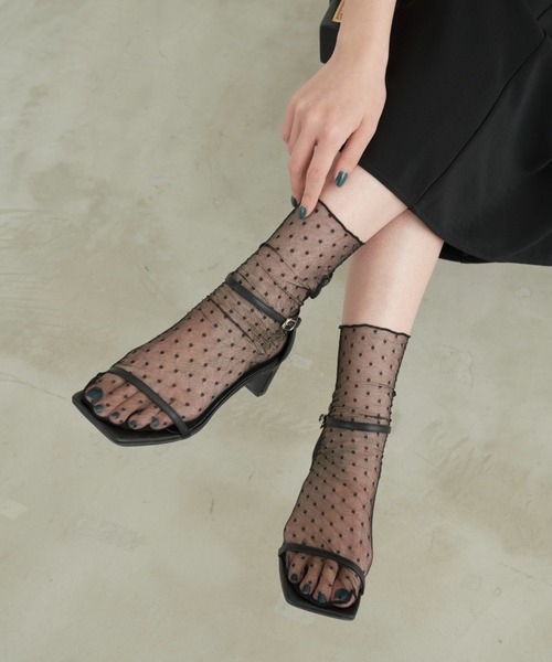 Aunt Marie's(アントマリーズ)の「細ストラップヒールサンダル(サンダル・レディース・ホワイト/ブラック/イエロー・M/S/L)」の7枚目の写真