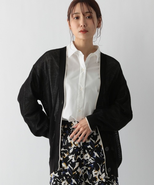 即日発送可　新品未使用　ポワ♡ダブルメッシュカーディガン　ブラック　黒 GLOBAL WORK（グローバルワーク）の「洗えるドライメッシュ
