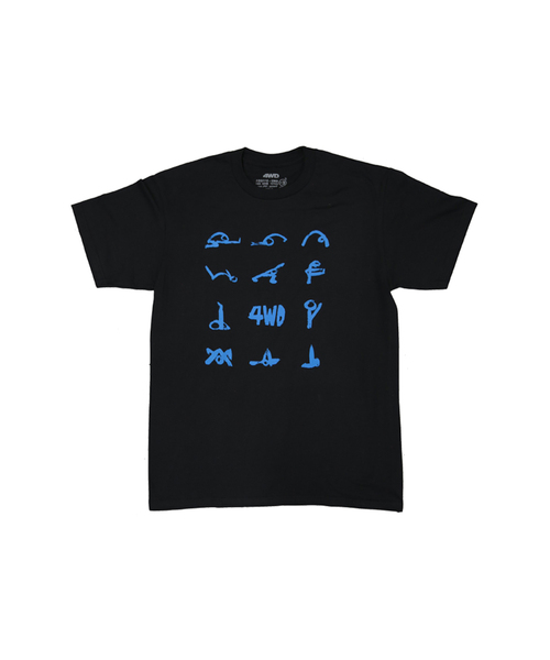 4WD（フォーワースドゥーイング）の「【4WD/4 WORTH DOING/フォー・ワース・ドゥーイング】 MEDITATION FLOW  T-SHIRT メディテーションフロウTシャツ（Tシャツ/カットソー・メンズ・ホワイト/ブラック・M/XL/L）」の2枚目の写真