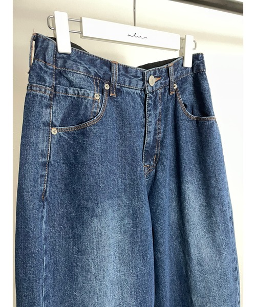 ulu（ウル）の「Denim wide pants (zozo限定カラー）（デニムパンツ・レディース・ブルー・FREE）」の13枚目の写真