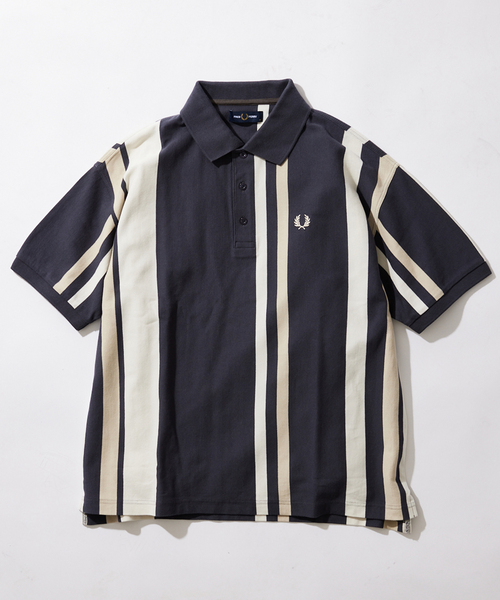 【✨定番】FREDPERRY フレッドペリー　ストライプ　ポロシャツ　ブラック セール】【FRED PERRY for JOURNAL STANDARD】別注 ストライプ