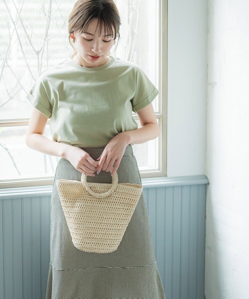 coca（coca）（コカ）の「カゴトートバッグ（かごバッグ・レディース・アイボリー/ベージュ・ONE SIZE）」の2枚目の写真