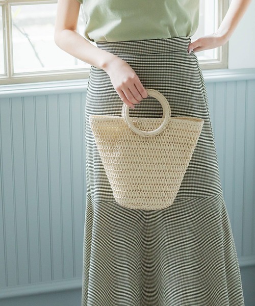 coca（coca）（コカ）の「カゴトートバッグ（かごバッグ・レディース・アイボリー/ベージュ・ONE SIZE）」の8枚目の写真