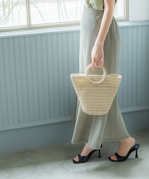 coca（coca）（コカ）の「カゴトートバッグ（かごバッグ・レディース・アイボリー/ベージュ・ONE SIZE）」の9枚目の写真