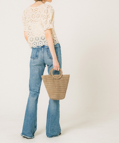 coca（coca）（コカ）の「カゴトートバッグ（かごバッグ・レディース・アイボリー/ベージュ・ONE SIZE）」の10枚目の写真