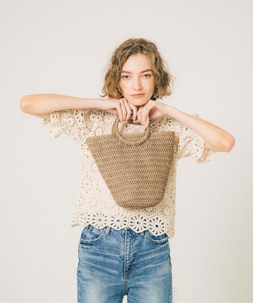 coca（coca）（コカ）の「カゴトートバッグ（かごバッグ・レディース・アイボリー/ベージュ・ONE SIZE）」の11枚目の写真