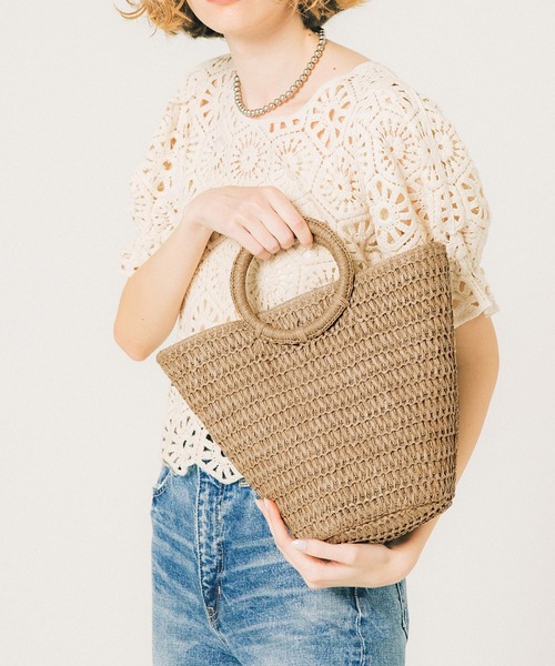 coca（coca）（コカ）の「カゴトートバッグ（かごバッグ・レディース・アイボリー/ベージュ・ONE SIZE）」の12枚目の写真