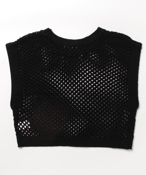 STYLEBLOCK(スタイルブロック)の「アクリル麻タッチフィッシュネットプルオーバー(ニット/セーター・レディース・ベージュ/アイボリー/ミント/ブラック・M)」の5枚目の写真