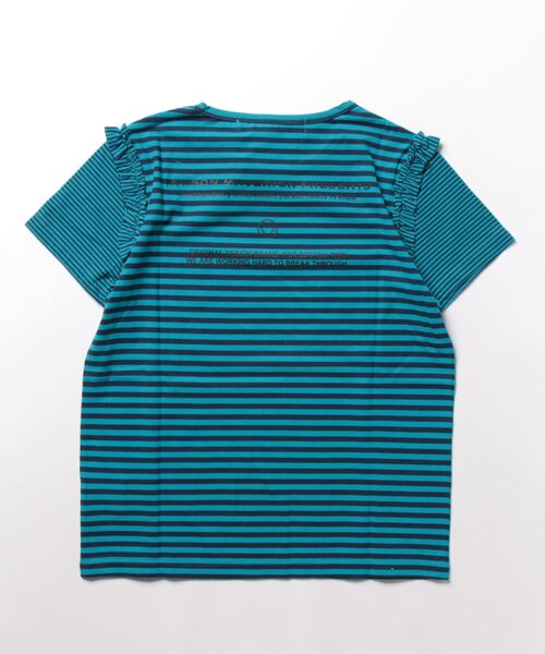 MAISON MAVERICK PRESENTS(メゾンマベリックプレゼンツ)の「(MAISON MAVERICK PRESENTS)フリルボーダーTシャツ(Tシャツ/カットソー・レディース・ブルー/ブラック・FREE)」の4枚目の写真