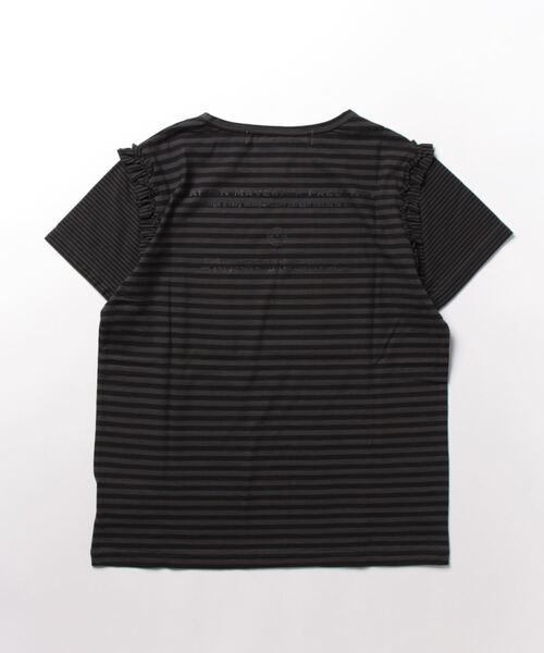 MAISON MAVERICK PRESENTS(メゾンマベリックプレゼンツ)の「(MAISON MAVERICK PRESENTS)フリルボーダーTシャツ(Tシャツ/カットソー・レディース・ブルー/ブラック・FREE)」の3枚目の写真