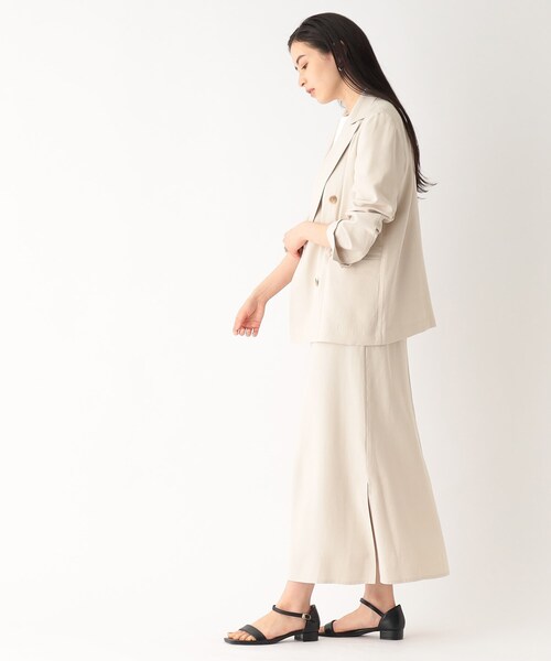 OPAQUE.CLIP(オペークドットクリップ)の「◆セットアップ対応 ダブルブレストジャケット【洗える】(テーラードジャケット・レディース・ライトベージュ/レンガ/ネイビー・36/38/40)」の5枚目の写真