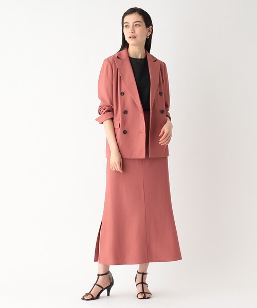 OPAQUE.CLIP(オペークドットクリップ)の「◆セットアップ対応 ダブルブレストジャケット【洗える】(テーラードジャケット・レディース・ライトベージュ/レンガ/ネイビー・36/38/40)」の9枚目の写真