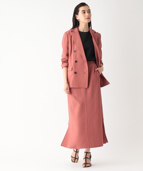 OPAQUE.CLIP(オペークドットクリップ)の「◆セットアップ対応 ダブルブレストジャケット【洗える】(テーラードジャケット・レディース・ライトベージュ/レンガ/ネイビー・36/38/40)」の10枚目の写真