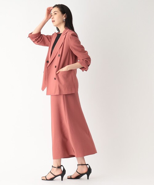 OPAQUE.CLIP(オペークドットクリップ)の「◆セットアップ対応 ダブルブレストジャケット【洗える】(テーラードジャケット・レディース・ライトベージュ/レンガ/ネイビー・36/38/40)」の11枚目の写真