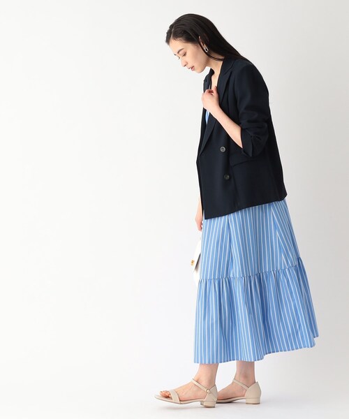 OPAQUE.CLIP(オペークドットクリップ)の「◆セットアップ対応 ダブルブレストジャケット【洗える】(テーラードジャケット・レディース・ライトベージュ/レンガ/ネイビー・36/38/40)」の18枚目の写真