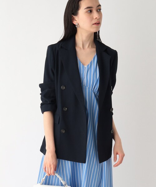 OPAQUE.CLIP(オペークドットクリップ)の「◆セットアップ対応 ダブルブレストジャケット【洗える】(テーラードジャケット・レディース・ライトベージュ/レンガ/ネイビー・36/38/40)」の21枚目の写真