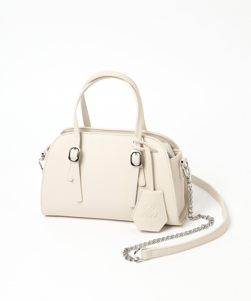 mysty woman（ミスティウーマン）の「キーチャーム付きミニボストン 961191（ボストンバッグ・レディース・バーガンディー/アイボリー/ブラック・FREE）」の13枚目の写真