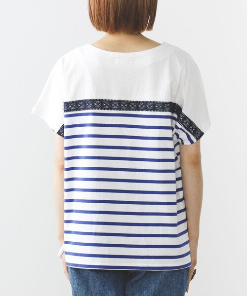 BEAMS HEART / レース付 ボーダープルオーバー（Tシャツ