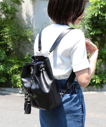 Ray BEAMS | LE VERNIS / レザー バケット バッグパック(バックパック/リュック)