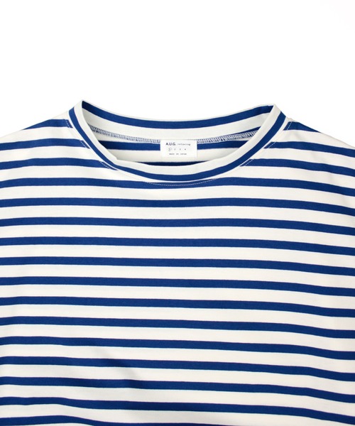 A.U.G. relaxing(オーグリラクシング)の「A.U.G. relaxing ワイド Tee (MADE IN JAPAN)(Tシャツ/カットソー・レディース・ホワイト×ブラウン/ホワイト×ブルー/ホワイト×ブラック・FREE)」の5枚目の写真