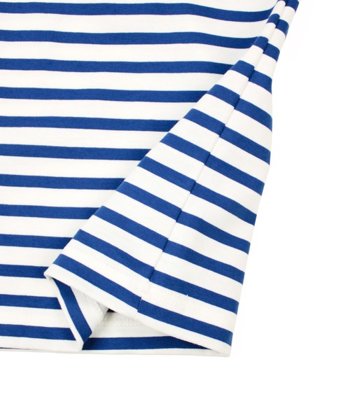 A.U.G. relaxing(オーグリラクシング)の「A.U.G. relaxing ワイド Tee (MADE IN JAPAN)(Tシャツ/カットソー・レディース・ホワイト×ブラウン/ホワイト×ブルー/ホワイト×ブラック・FREE)」の8枚目の写真