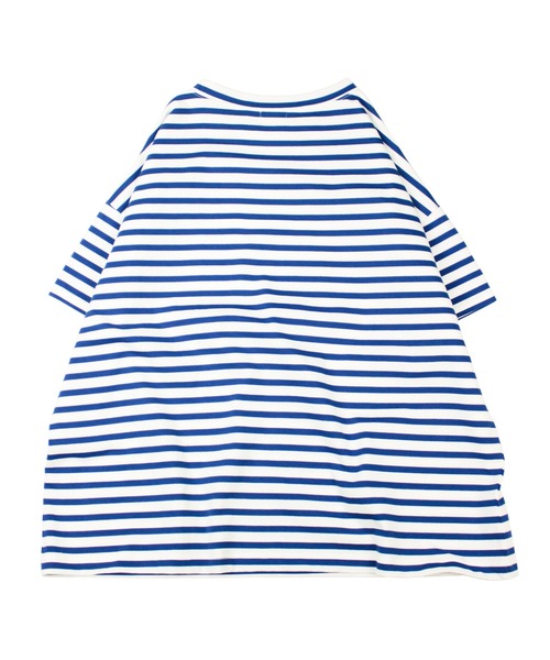 A.U.G. relaxing(オーグリラクシング)の「A.U.G. relaxing ワイド Tee (MADE IN JAPAN)(Tシャツ/カットソー・レディース・ホワイト×ブラウン/ホワイト×ブルー/ホワイト×ブラック・FREE)」の4枚目の写真