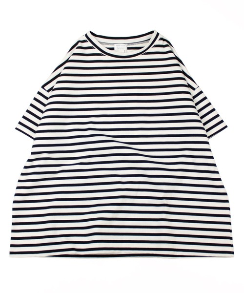 A.U.G. relaxing(オーグリラクシング)の「A.U.G. relaxing ワイド Tee (MADE IN JAPAN)(Tシャツ/カットソー・レディース・ホワイト×ブラウン/ホワイト×ブルー/ホワイト×ブラック・FREE)」の17枚目の写真