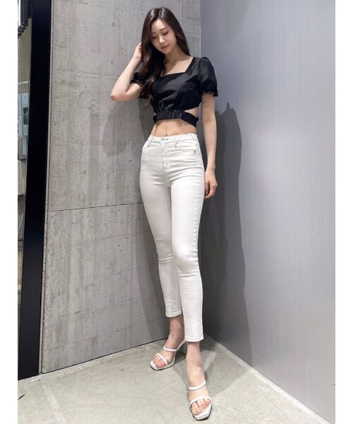 GYDA（ジェイダ）の「ハーフスリーブBACKリボンスクエアネックブラウス（シャツ/ブラウス・レディース・オリーブ/ブラック/オフホワイト・FREE）」の15枚目の写真