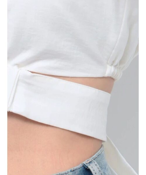 GYDA（ジェイダ）の「ハーフスリーブBACKリボンスクエアネックブラウス（シャツ/ブラウス・レディース・オリーブ/ブラック/オフホワイト・FREE）」の8枚目の写真