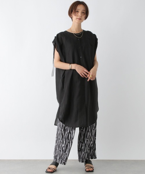 LEPSIM(レプシィム)の「シアーシャーリングブラウスチュニック 961206(チュニック・レディース・ブラウン/ライトブルー/ブラック・FREE)」の4枚目の写真