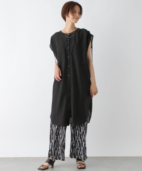 LEPSIM(レプシィム)の「シアーシャーリングブラウスチュニック 961206(チュニック・レディース・ブラウン/ライトブルー/ブラック・FREE)」の5枚目の写真