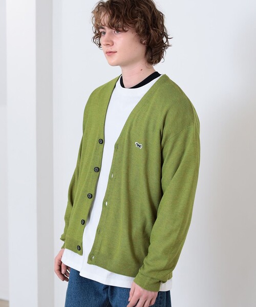 PENNEYS（ぺニーズ）の「PENNEY'S × BEAMS HEART / FOX ワンポイント カーディガン（カーディガン/ボレロ・メンズ・イエロー系その他5/ブルー/ミント/ブラック・SMALL/MEDIUM/LARGE）」の7枚目の写真