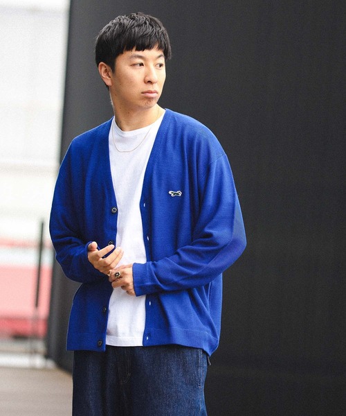 PENNEYS（ぺニーズ）の「PENNEY'S × BEAMS HEART / FOX ワンポイント カーディガン（カーディガン/ボレロ・メンズ・イエロー系その他5/ブルー/ミント/ブラック・SMALL/MEDIUM/LARGE）」の4枚目の写真