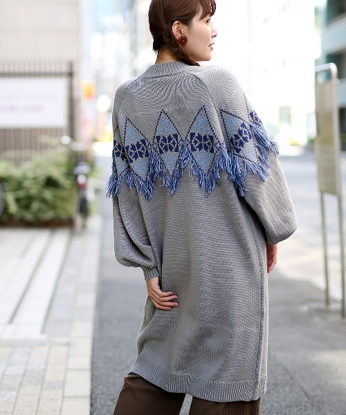 【セール】ナバホフリンジニットワンピース（ワンピース）｜チチカカ（チチカカ）