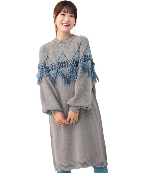【セール】ナバホフリンジニットワンピース（ワンピース）｜チチカカ（チチカカ）