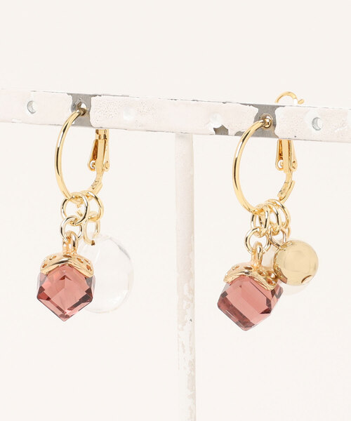 tone(トーン)の「【Beauty bell】ジルコニアフープピアス(ピアス(両耳用)・レディース・ブルー/ピンク/ブラウン/クリア・FREE)」の1枚目の写真