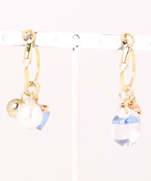 tone(トーン)の「【Beauty bell】ジルコニアフープピアス(ピアス(両耳用)・レディース・ブルー/ピンク/ブラウン/クリア・FREE)」の5枚目の写真