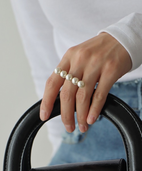 BLUEEAST（ブルーイースト）の「パールバーリング（リング・レディース・シルバー/ゴールド・FREE）」の6枚目の写真