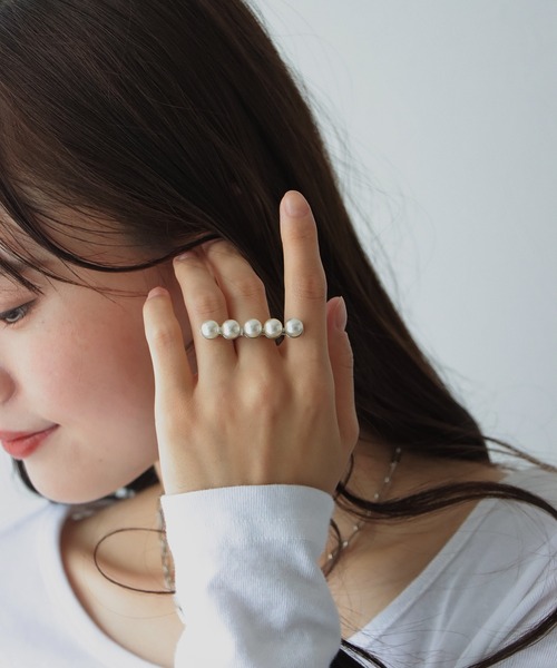 BLUEEAST（ブルーイースト）の「パールバーリング（リング・レディース・シルバー/ゴールド・FREE）」の8枚目の写真