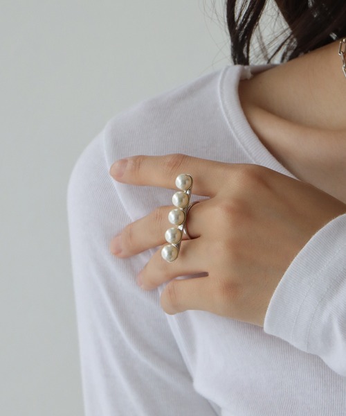BLUEEAST（ブルーイースト）の「パールバーリング（リング・レディース・シルバー/ゴールド・FREE）」の9枚目の写真