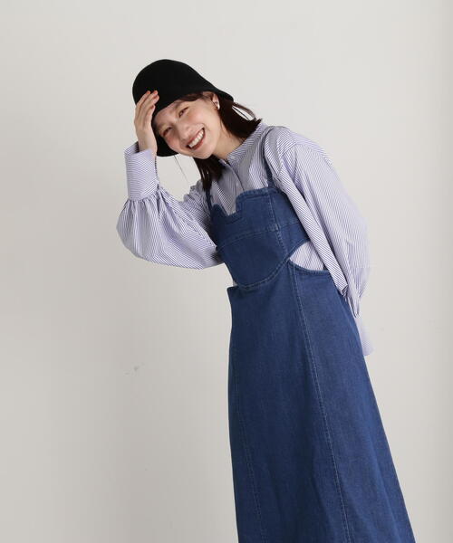 N.(N. Natural Beauty Basic)(エヌエヌナチュラルビューティーベーシック)の「◆カットオフキャミワンピース(ワンピース・レディース・ブルー/ネイビー・MEDIUM)」の4枚目の写真