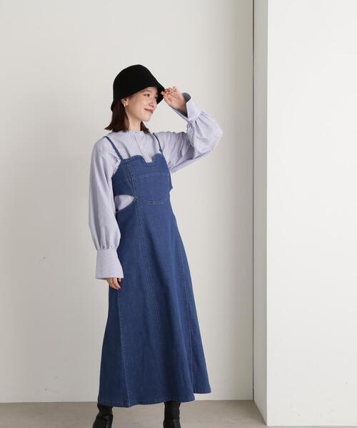 N.(N. Natural Beauty Basic)(エヌエヌナチュラルビューティーベーシック)の「◆カットオフキャミワンピース(ワンピース・レディース・ブルー/ネイビー・MEDIUM)」の5枚目の写真