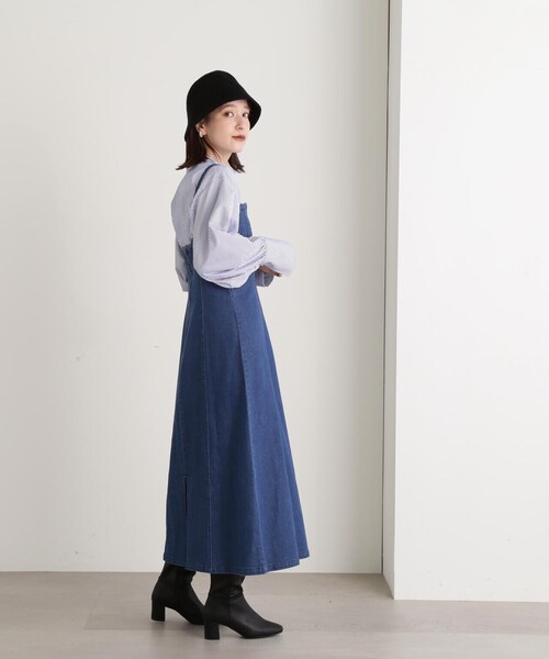 N.(N. Natural Beauty Basic)(エヌエヌナチュラルビューティーベーシック)の「◆カットオフキャミワンピース(ワンピース・レディース・ブルー/ネイビー・MEDIUM)」の8枚目の写真