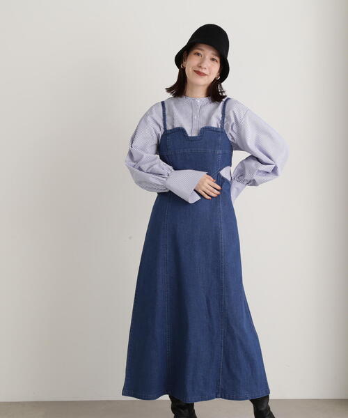 N.(N. Natural Beauty Basic)(エヌエヌナチュラルビューティーベーシック)の「◆カットオフキャミワンピース(ワンピース・レディース・ブルー/ネイビー・MEDIUM)」の9枚目の写真