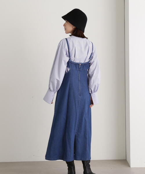 N.(N. Natural Beauty Basic)(エヌエヌナチュラルビューティーベーシック)の「◆カットオフキャミワンピース(ワンピース・レディース・ブルー/ネイビー・MEDIUM)」の11枚目の写真