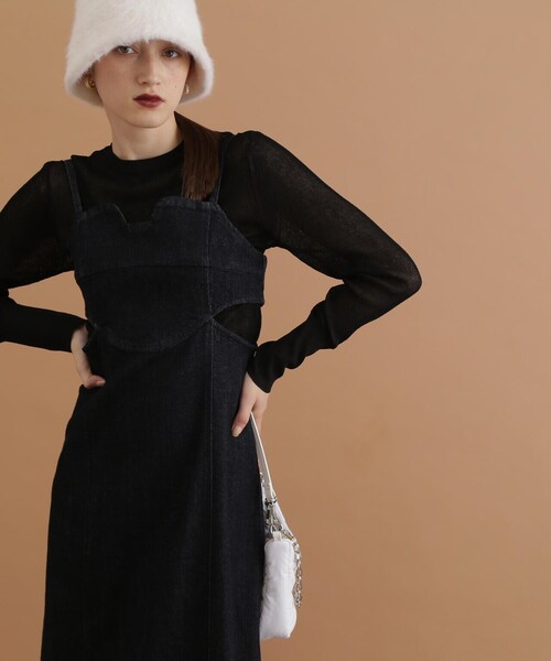 N.(N. Natural Beauty Basic)(エヌエヌナチュラルビューティーベーシック)の「◆カットオフキャミワンピース(ワンピース・レディース・ブルー/ネイビー・MEDIUM)」の22枚目の写真