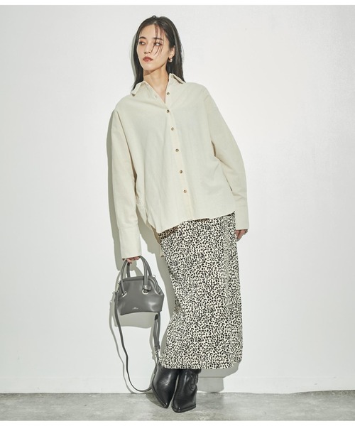 ANAP（アナップ）の「バックオープンツイストデザインシャツ（シャツ/ブラウス・レディース・アイボリー/イエロー×グリーン/スミクロ・FREE）」の8枚目の写真